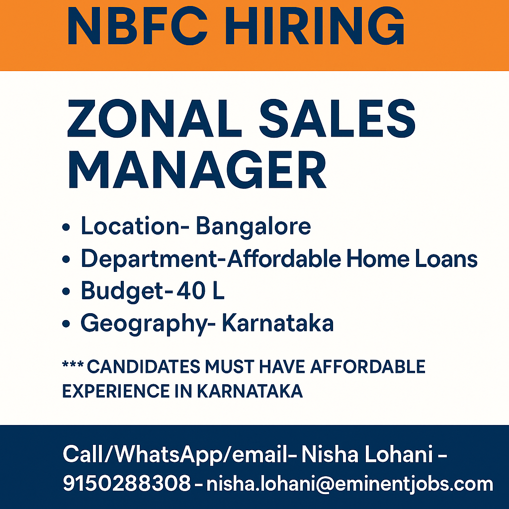 NBFC- ZSM- Bangalore- Affordable Housing Loan